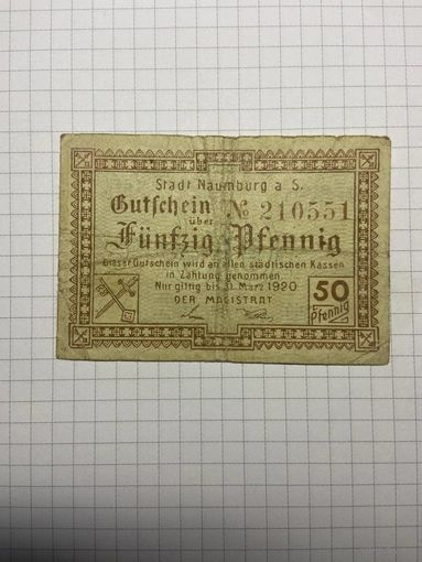 50 пфенигов (нотгельды) г. Германия.-2012