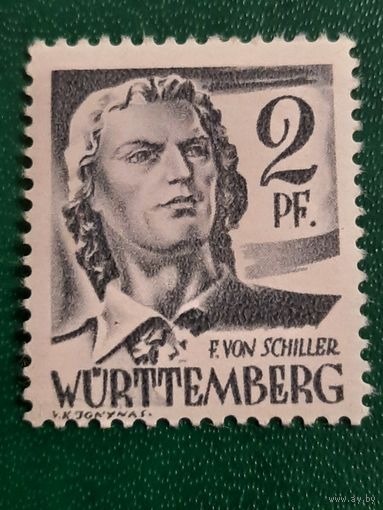 Вюртемберг 1947. Французская зона. Фридрих Шиллер
