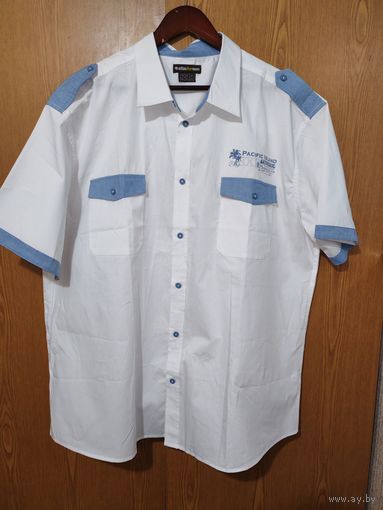 Рубашка мужская хлопковая с коротким рукавом. Авиапилот. Atlas For Men. (Бангладеш). Новая. Размер: XXXL. Российский размер: 56-58.