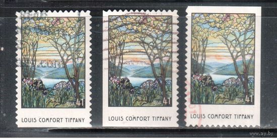 США-2007 (Мих.4272 BD+ВЕ) , гаш.,  Искусство, Витражи, Магнолия (одиночка),зубцовки