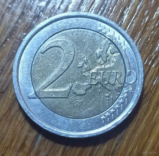Италия, 2 евро 2012 года, 10 лет евро наличными