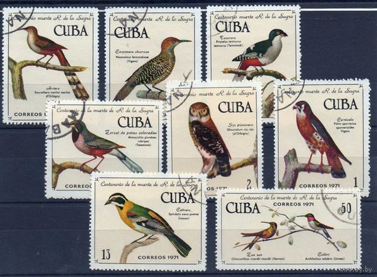 Куба-1971_(U) (1733-1740).Фауна  Тропические птицы (к 100-летию смерти профессора Рамона де ла Сагры)  (С)