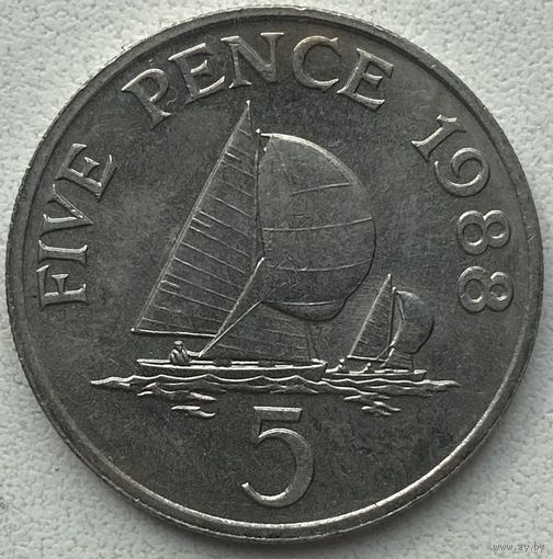 Гернси 5 пенсов 1988 г.