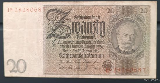 20 марок 1929    Веймарская республика  Берлин