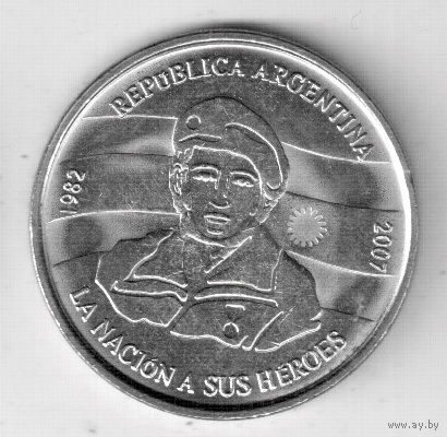 Аргентина 2 песо 2007 25 лет оккупации Фолклендских островов
