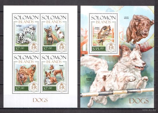 Соломоновы острова 2013 Фауна домашние собаки - 1 лист + 1 блок MNH**