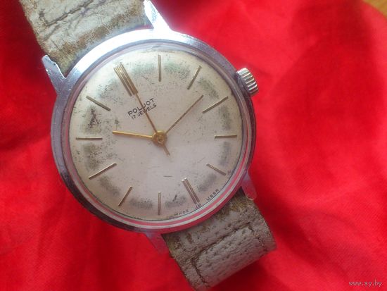 Часы ПОЛЕТ 1МЧЗ им. КИРОВА на ЭКСПОРТ из СССР 1960-х, с РЕМНЕМ, ВИНТАЖ