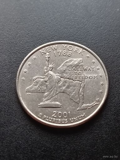 США  25 центов 2001 г. Р - Нью Йорк