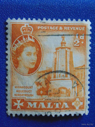 Мальта 1956 г. Королева Елизавета II.