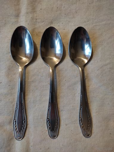 Ложки чайные, 3 шт, СССР, нержавейка (2). См. описание.