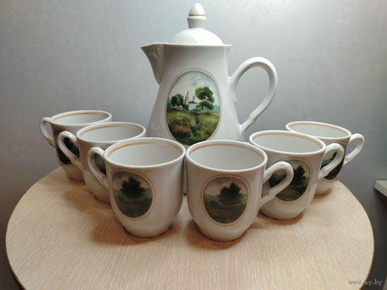 Все лоты с 1 Рубля. Чайный набор. Добрушский фарфоровый завод. СССР.