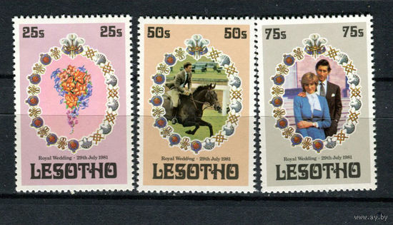 Лесото - 1981 - Свадьба принца Чарльза и леди Дианы - [Mi. 344-346] - полная серия - 3 марки. MNH.  (Лот 159AN)