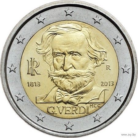 2 евро 2013 Италия Джузеппе Верди UNC из ролла