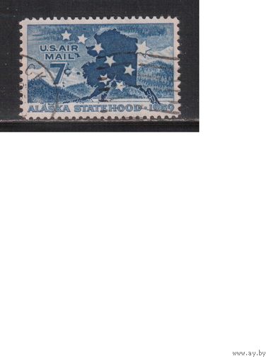 США-1959, (Мих.743), гаш., Аляска, Карта(одиночка)