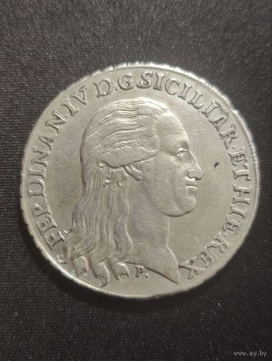 Италия. Наполи Фердинанд IV. Пиастра (120 Гран) 1796г. R