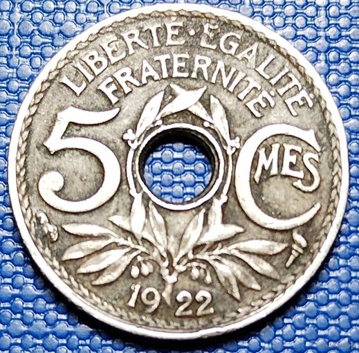 Франция 5 сантимов 1922 г.