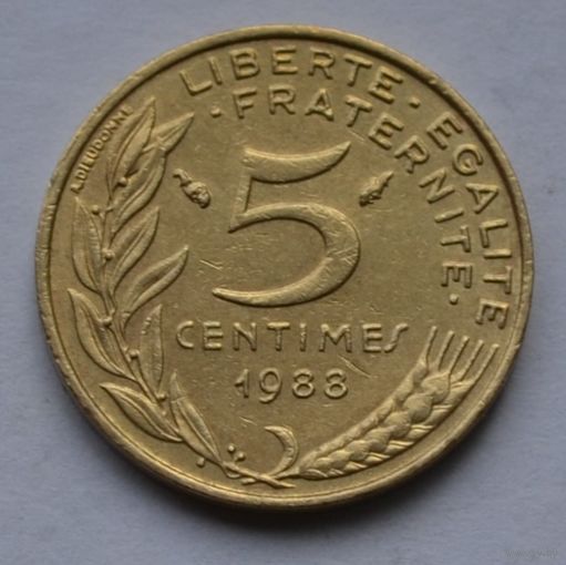 Франция, 5 сантимов 1988 г.
