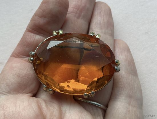 Брошь Кулон Леденец под Цитрин Англия 60-е