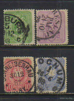 Германия Имп 1880 Корона Герб Номинал Рfennig Стандарт #39-42