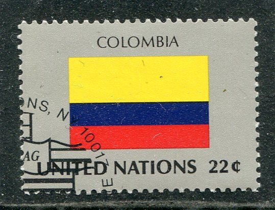 США. ООН Нью Йорк. Флаг Колумбии
