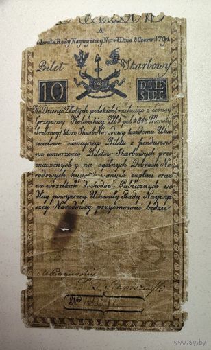 Польша 10 злотых 1794г (копия)