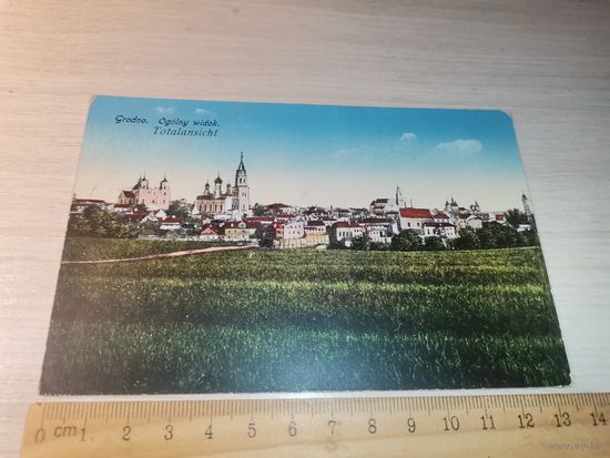 Почтовая карточка "Гродно, общий вид", до 1917 года, цветная.