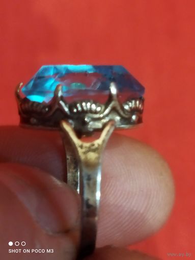 Кольцо с камнем, Серебро,875, СССР, без Минимальной цены