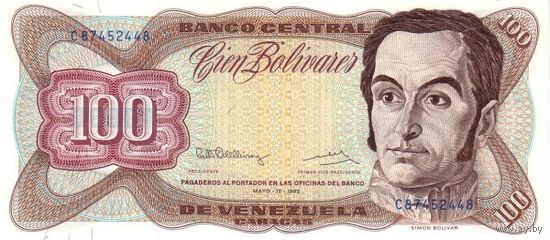 Венесуэла 100 боливаров образца 1992 года UNC p66d