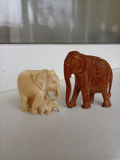 Старая фигурка слоновая кость "Слон" 19 век индия!