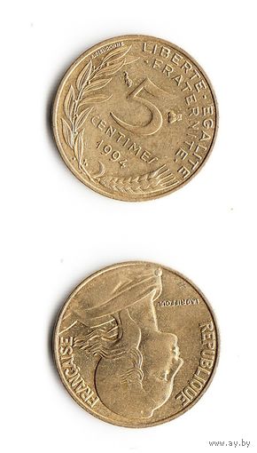 5 сантимов Франция 1994 год