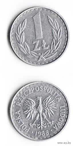 1 злотый Польша 1988 года
