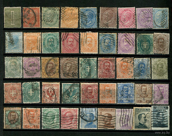 Италия - 1863-1916 - Коллекция марок - 45 марок. Гашеные.  (LOT AA1)