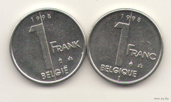 Пара: 1 франк 1998 г. Q: KM#187 и E: KM#188.