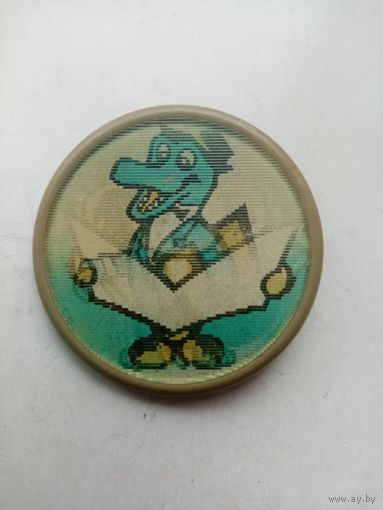 ЗНАЧОК КРАКАДИЛ ГЕНА И ЧЕБУРАШКА (ПЕРЕХОДНОЙ)