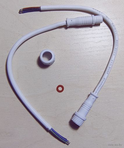 Герметичный разъем 4 пин контакта с проводом. Комплект вилка+розетка, мама-папа