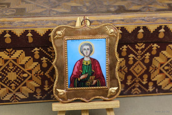Паломническая Икона св. вел. Пантелемон. Распродажа коллекции вещей. С РУБЛЯ! АУКЦИОН!