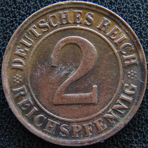 YS: Германия, 2 рейхспфеннига 1924D, KM# 38