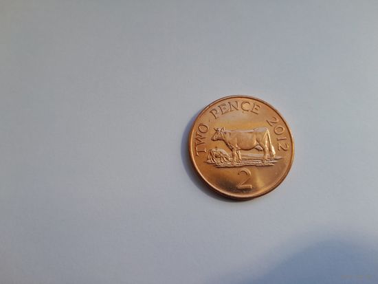 2 пенса 2012 года. Гернси. UNC
