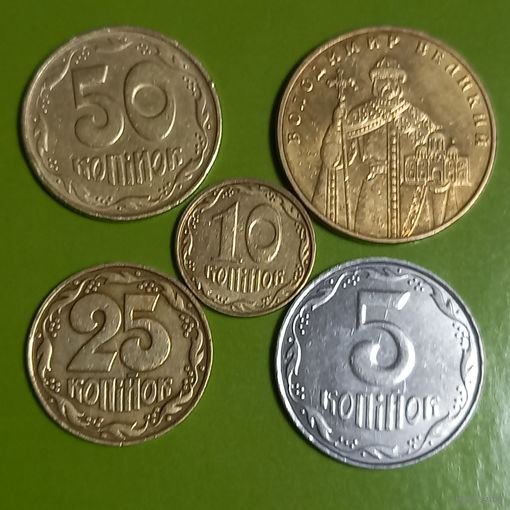 Сборный лот монет Украины (5шт)