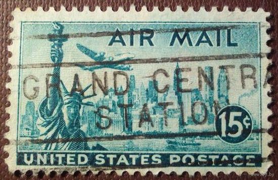 США 1947.Статуя Свободы, Горизонт Нью-Йорка и Локхид Констеллейшн. Полная серия