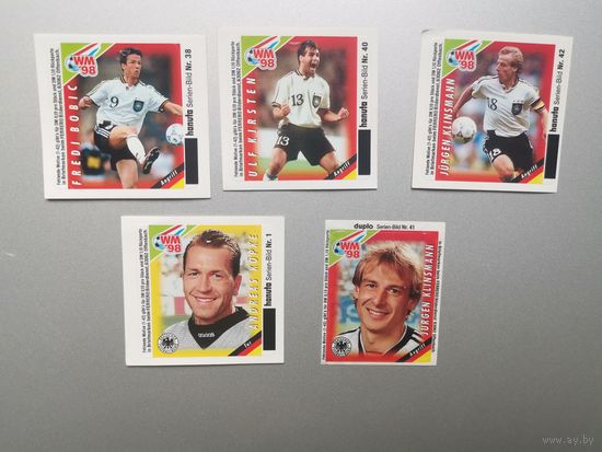Футбол ЧМ- 1998 наклейки duplo Ferrero # WM 1998 # Кубок мира 1998 Андреас Кёпке Германия. Цена указана за 1 шт