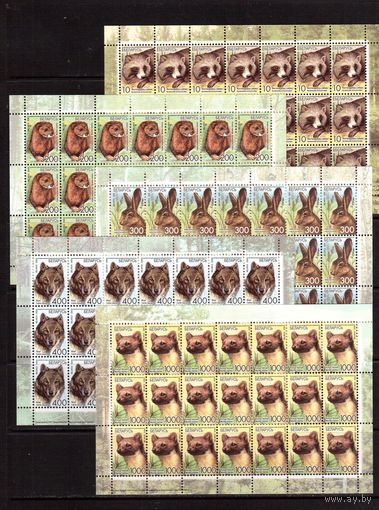 Беларусь-2008(Мих.707v-711v) Стандарт 5 Листов(21м) мел.бум.