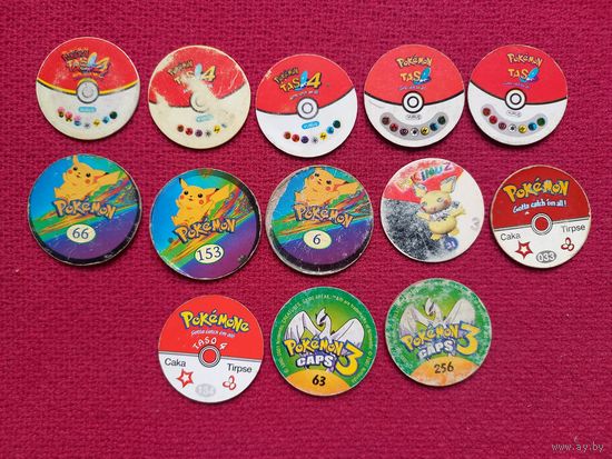 Фишки кепсы caps Pokemon покемон. Цена за все фишки.