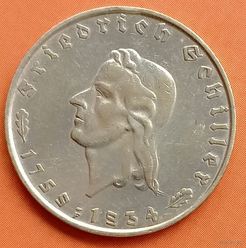 Германия 2 марки 1934. Шиллер