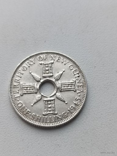 Британская Новая Гвинея 1 шиллинг 1945 год( серебро)