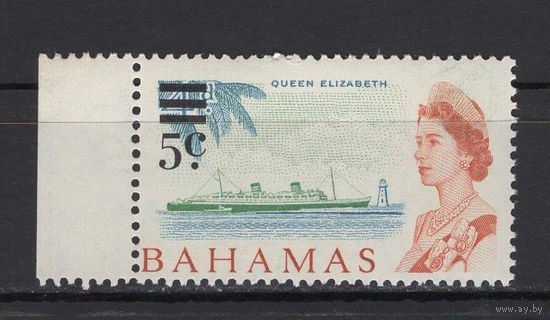 Багамы /Bahamas 1966** Океанский круизный лайнер "Королева Элизабет" (Royal Mail Ship Queen Elizabeth) Затонул в бухте Виктории в Гонконге 9 января 1972