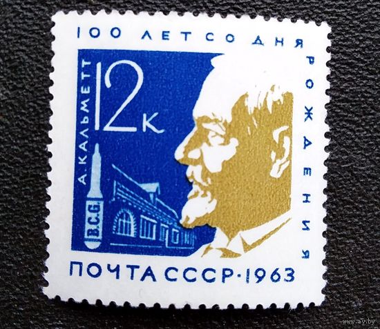 Марка СССР 1963 год Кальметт  75 лет Институту Пастера