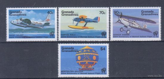 [465] Гренада-Гренадины 1983. Авиация.Самолеты.Воздушный шар. СЕРИЯ MNH
