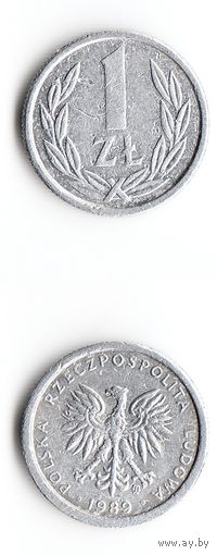 1 злотый Польша 1989 года
