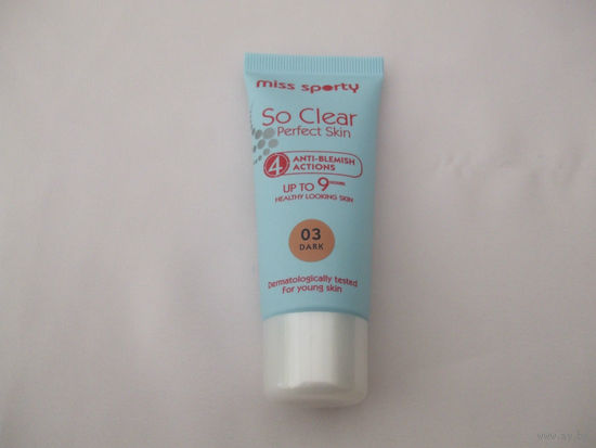 Антибактериальная тональная ОСНОВА/КРЕМ Miss Sporty So Clear Perfect Skin Foundation оттенок 003 Dark 30мл